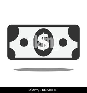 paper dollar symbol icon on white background Stock Vector