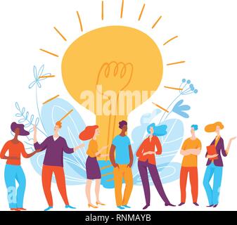 Vector concept illustration with having idea process Stock Vector
