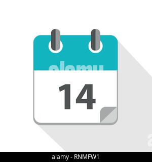 blue business calendar 14 icon vector illustration EPS10 Stock Vector
