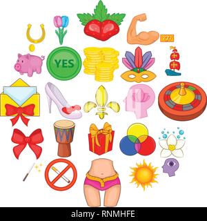 Excellence icons set, cartoon style Stock Vector