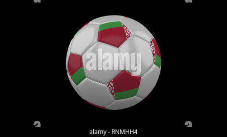 Soccer ball with the flag of Belarus colors, 3d rendering Stock Photo