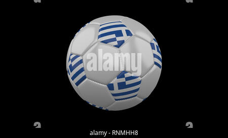 Soccer ball with the flag of Greece colors, 3d rendering Stock Photo