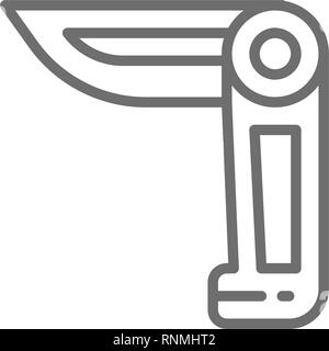 Jackknife, knife line icon. Isolated on white background Stock Vector