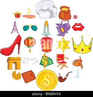 Superiority icons set, cartoon style Stock Vector