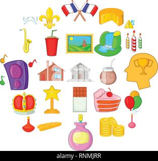 Preponderance icons set, cartoon style Stock Vector