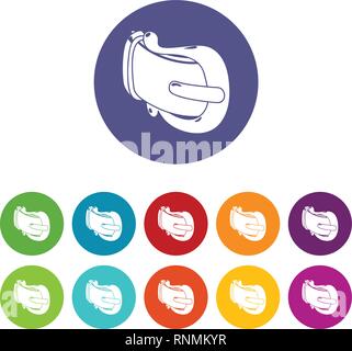 Modern woman belt icons set vector color Stock Vector