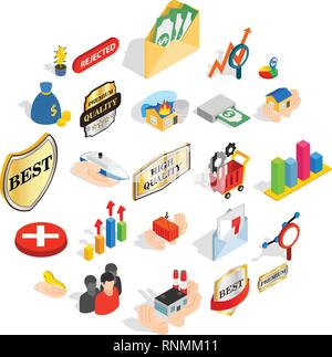 Control icons set, isometric style Stock Vector