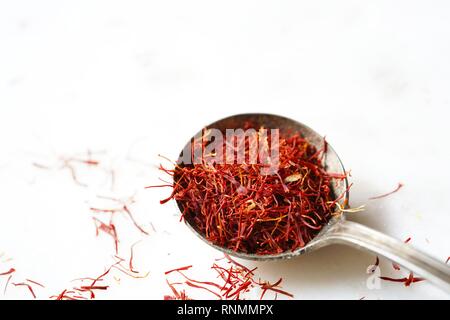 Red thread isolate on white background. Selective focus Stock Photo - Alamy