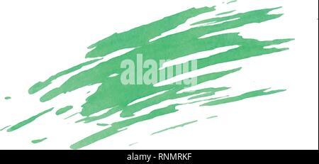 Green vector smudge texture isolated on the white background. Grunge design. Stock Vector
