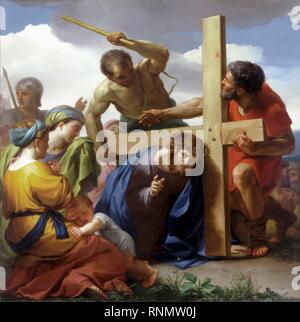 Caída de Cristo con la cruz a cuestas camino del Calvario, de Anton Raphael Mengs (Palacio Real de Madrid). Stock Photo