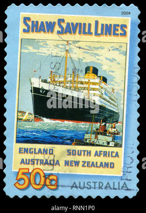 Postage stamp from Australia in the Ocean Liners series issued in 2004 Stock Photo