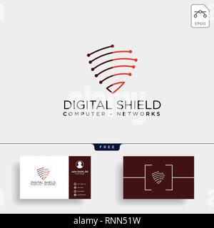 shield protection network logo template vector illustration icon element isolated - vector Stock Vector