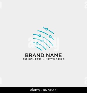 shield protection network logo template vector illustration icon element isolated - vector Stock Vector