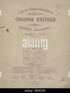 Carta dimostrativa della Colonia Eritrea e delle regioni adiacenti alla  scala di 1-250,000 Stock Photo - Alamy