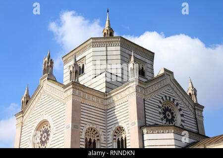 Milan, Italy. Famous landmark - Famedio chapel at the Monumental Cemetery (Cimitero Monumentale). Stock Photo