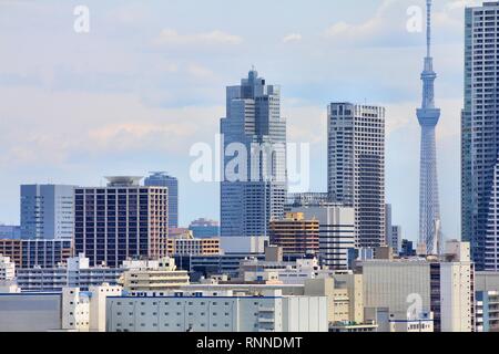 Tokyo, Japan - cityscape of Chuo district. Modern city skyline. Stock Photo