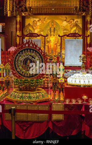 Buddha Tooth Relic Temple, Singapore.  Entrance to the Main Prayer Hall.
