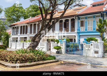 Singapore.  Emerald Hill Road Early Twentieth Century Chinese Houses. Stock Photo