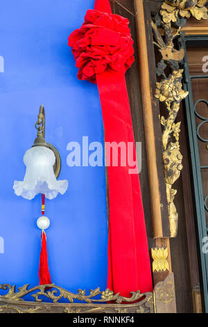 Singapore.  Emerald Hill Road Early Twentieth Century Chinese House Entrance Door Decoration. Stock Photo