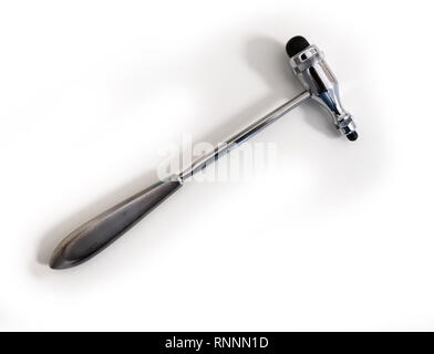 Physician tool, doctor hammer on white background. Stock Photo