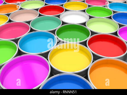 Colorful Paint Buckets Illustration Stock Photo