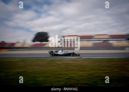 Barcelona, Spain. 19th Feb, 2019. Lewis Hamilton of the Mercedes-AMG Petronas Motorsport team  at the Circuit de Catalunya in Montmelo (Barcelona province)   duirng the pre-season testing session. Credit:  Jordi Boixareu/Alamy Live News Stock Photo