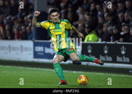 London, UK. 19th Feb, 2019. Gareth Barry of West Bromwich Albion in action. EFL Skybet championship match, Queens Park Rangers v West Bromwich Albion at Loftus Road Stadium in London on Tuesday 19th February 2019. this image may only be used for Editorial purposes. Editorial use only, license required for commercial use. No use in betting, games or a single club/league/player publications. pic by Steffan Bowen/Andrew Orchard sports photography/Alamy Live news Credit: Andrew Orchard sports photography/Alamy Live News Stock Photo