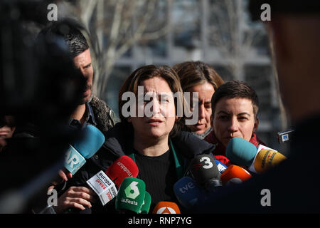 Barcelona, Spain, 20th Feb 2019. Ada Colau, Mayor of Barcelona City Council attending the media Credit: Jesús Hellin/Alamy Live News Stock Photo