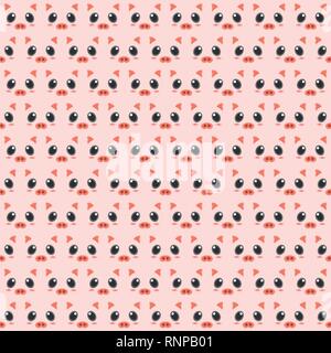 Abstract drawing animal pig pattern picture 2d design. Use for cute work for kids, learning studying world of life. illustration vector eps10 Stock Vector