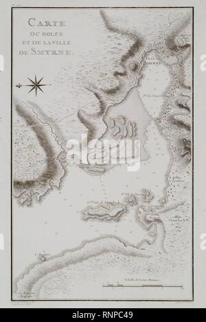 Carte du golfe et de la ville de Smyrne - Choiseul-gouffier Gabriel Florent Auguste De - 1782.
