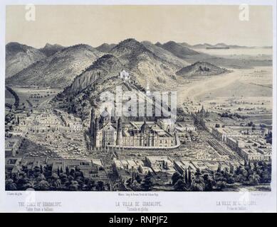 Casimiro Castro - The Villa de Guadalupe Seen from a Hot-air Ballon Stock Photo