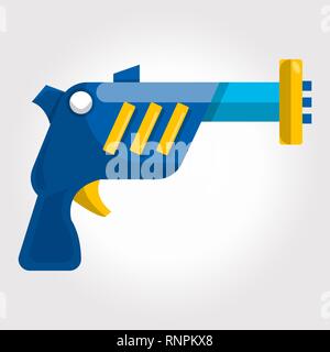 Blue kids toy ,cosmic water gun on a white background. Stock Vector