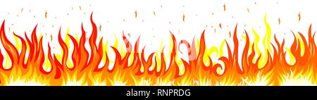Flame. Burning fire. Abstract fire on a white background. Stock Vector