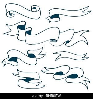 ribbon banners vector set Stock Vector