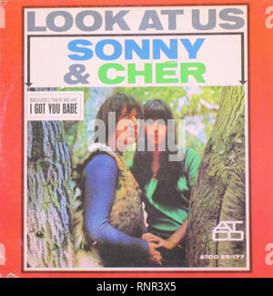 Vintage Vinyl Lp Cover Look At Us Sonny  Cher 1965 Stock Photo