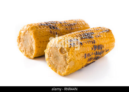 Grilled sweet corn isolated on white background. Stock Photo