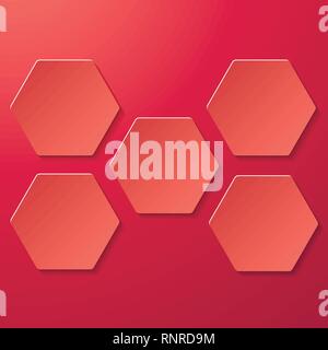Hexagonal creative vector image with five options. Stock Vector