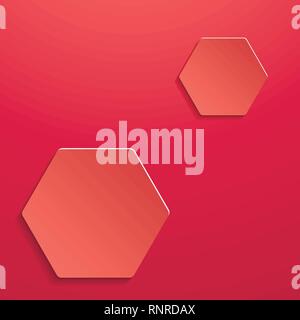 Modern vector collage with paper effect hexagonal plates. Stock Vector