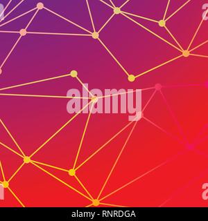 Polygonal vector image with cool modern gradient effects. Stock Vector