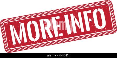 more info red dirty grungy square rubber stamp Stock Vector