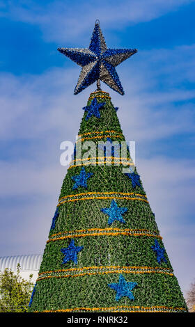 Christmas Tree Decorations Paseo de la Reforma Monumento a la Revolution Mexico City Mexico Stock Photo