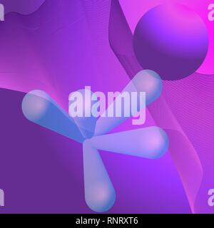 Abstract space background with planet and strange figures Stock Vector