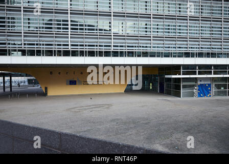 15.12.2018, Brussels, Brussels-Capital, Belgium - Entrance of the Berlaymont building, seat of the European Commission. The name of the building and t Stock Photo