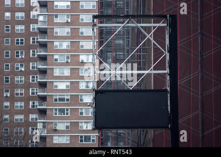 Disused signs at the development of a site of a former parking lot in the Chelsea neighborhood of New York on Friday, February 8, 2019. (Â© Richard B. Levine) Stock Photo