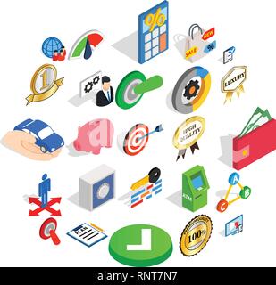 Dominance icons set, isometric style Stock Vector
