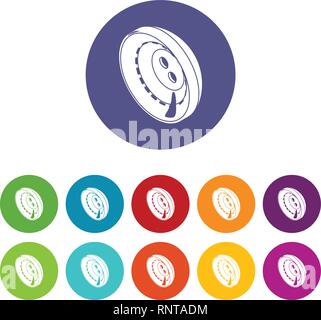 Men clothes button icons set vector color Stock Vector