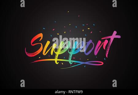 Download Support Handwritten Word Font With Vibrant Violet Purple Stars And Confetti Illustration Stock Vector Image Art Alamy SVG Cut Files