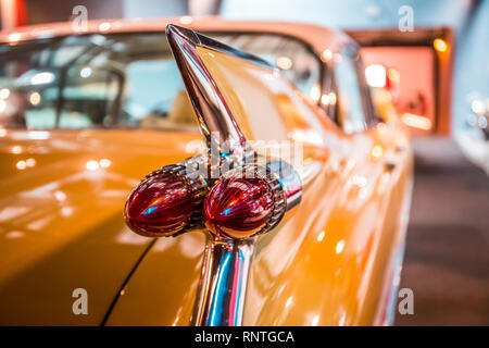 Taillight of an old american vintage car in retro image style Stock Photo