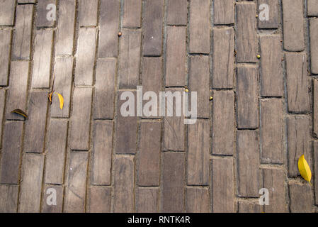 Wooden pavement blocks in a street of old colonial Havana, Cuba Stock Photo