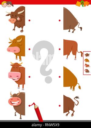 Farm connect the halves worksheet. On the farm matching game for ...